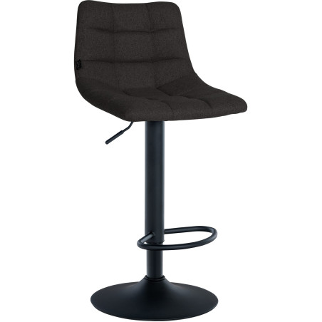 Tabouret de bar Jerry, tissu noir