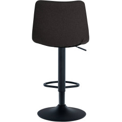 Tabouret de bar Jerry, tissu noir
