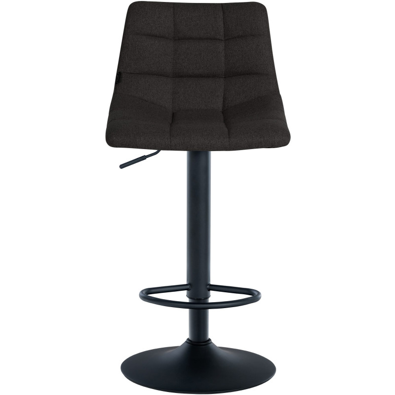 Tabouret de bar Jerry, tissu noir