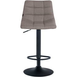 Tabouret de bar Jerry, tissu noir et gris