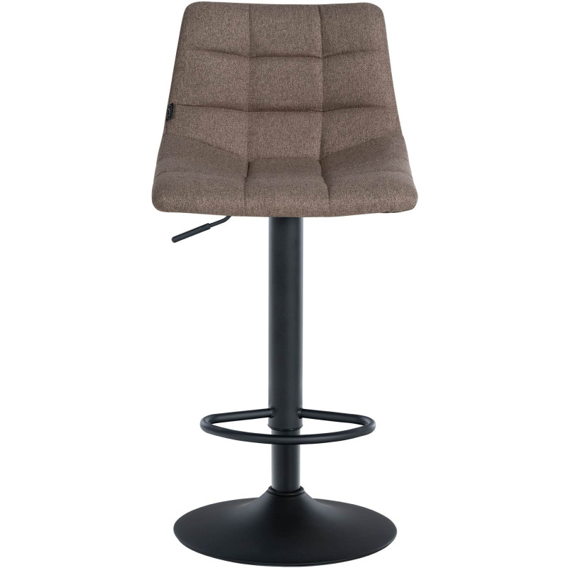 Tabouret de bar Jerry, tissu noir/taupe