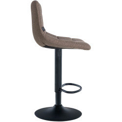 Tabouret de bar Jerry, tissu noir/taupe