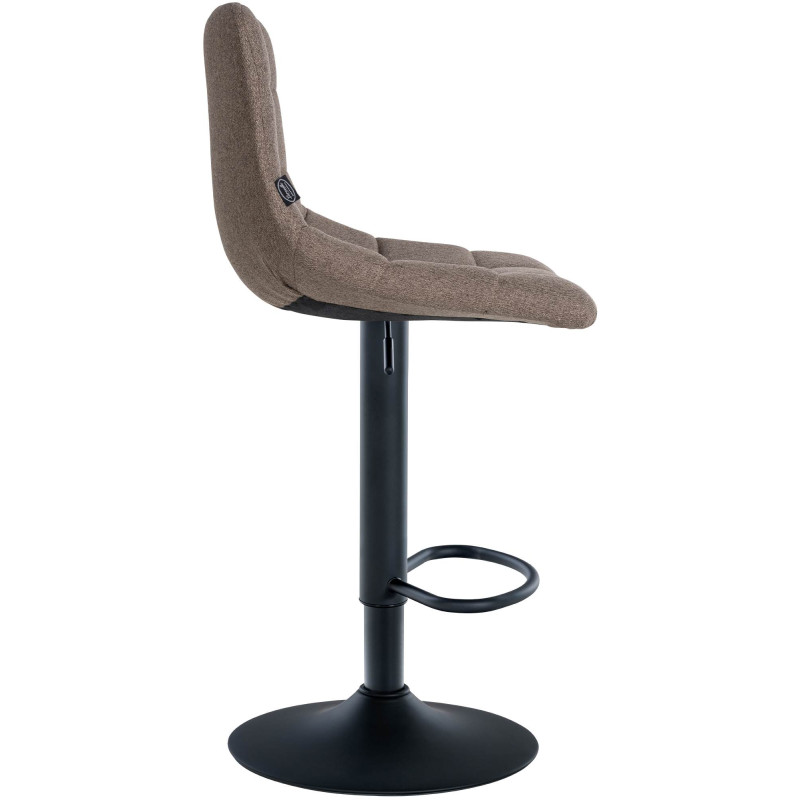 Tabouret de bar Jerry, tissu noir/taupe