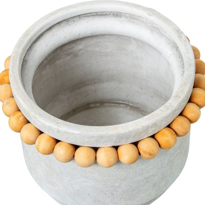 Cache-pot Alexandra House Living Gris Bois Céramique Boulettes 24 x 18 cm