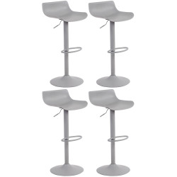 Juego de 4 taburetes de bar Aveiro, grises
