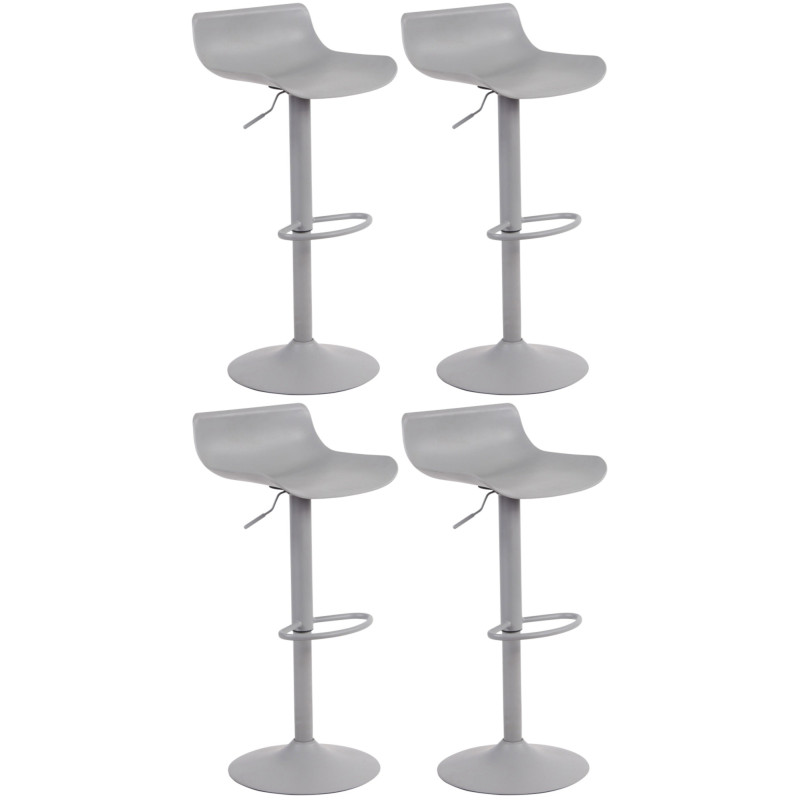Conjunto de 4 banquetas de bar Aveiro, cinza