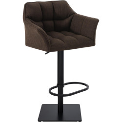 Tabouret de bar Damaso B en tissu marron