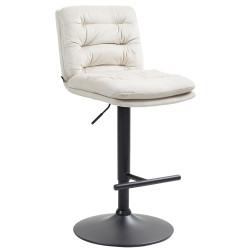 Tabouret de bar en velours Damar, noir et crème