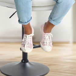 Tabouret de bar Damar, similicuir, noir et blanc