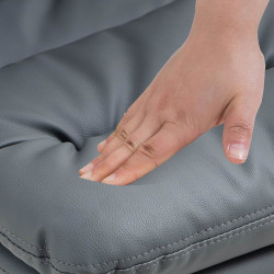 Tabouret de bar Damar, similicuir, gris chromé