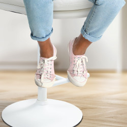 Tabouret de bar Damar, similicuir, blanc