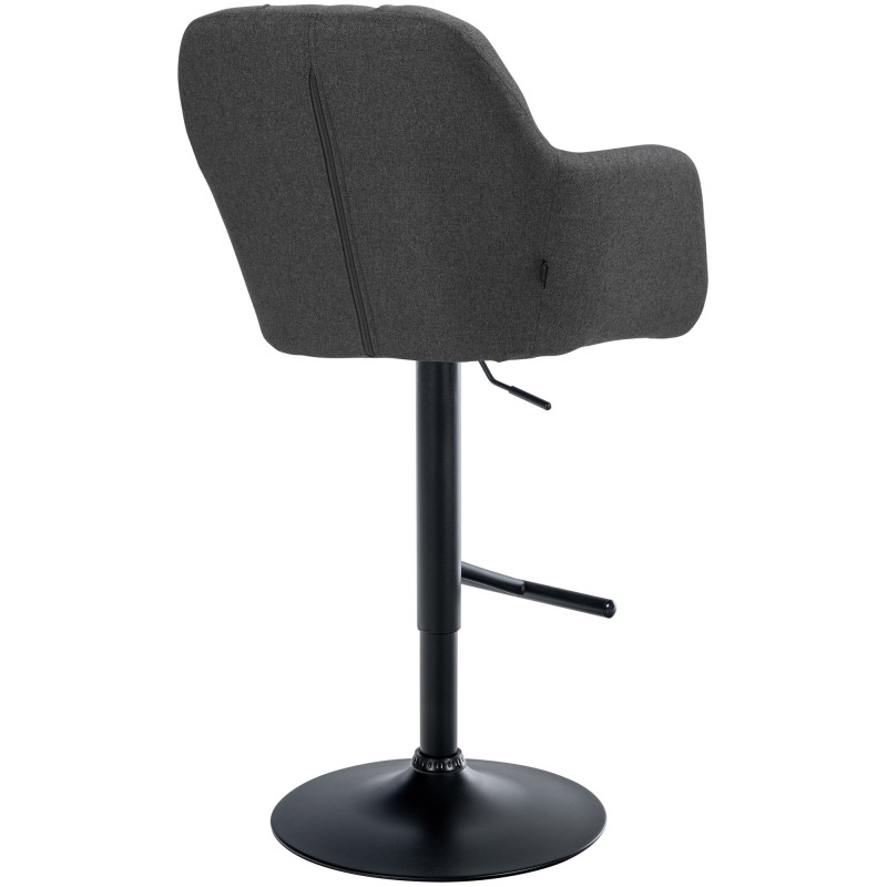 Tabouret de bar Natoma, tissu : noir/gris foncé