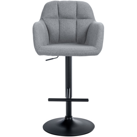 Tabouret de bar Natoma, tissu, noir/gris