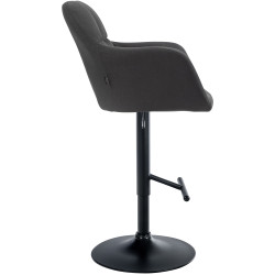 Tabouret de bar Natoma, tissu, noir