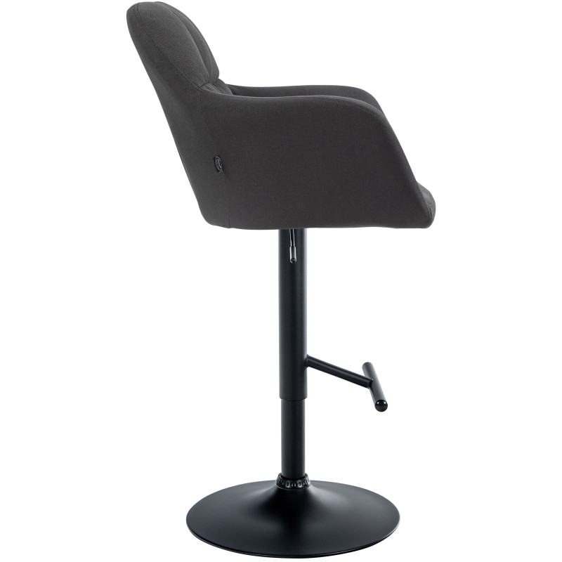 Tabouret de bar Natoma, tissu, noir