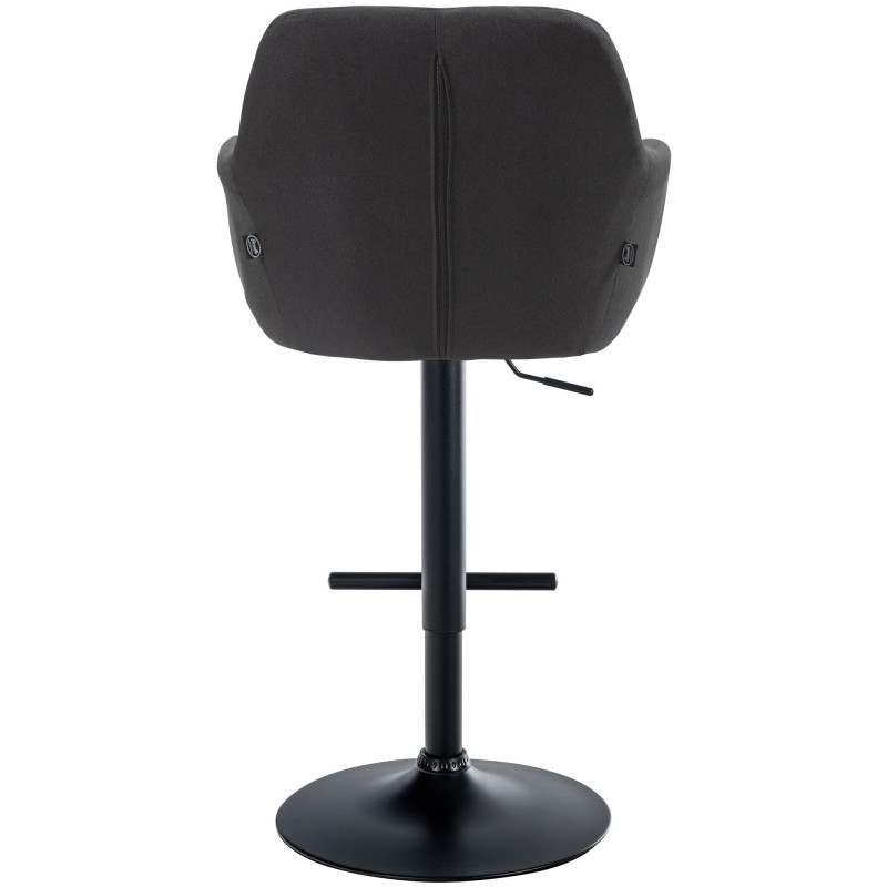 Tabouret de bar Natoma, tissu, noir