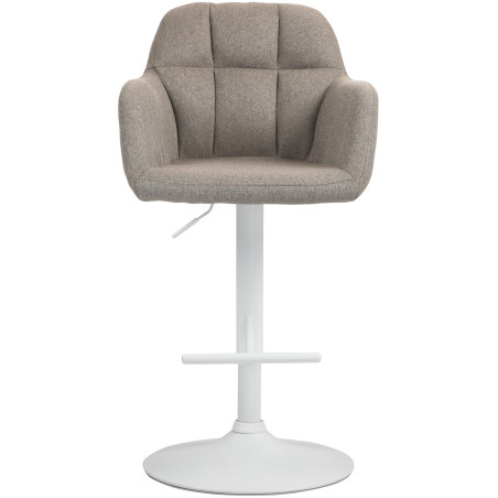 Tabouret de bar Natoma, tissu, blanc/taupe