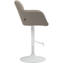 Tabouret de bar Natoma, tissu, blanc/taupe