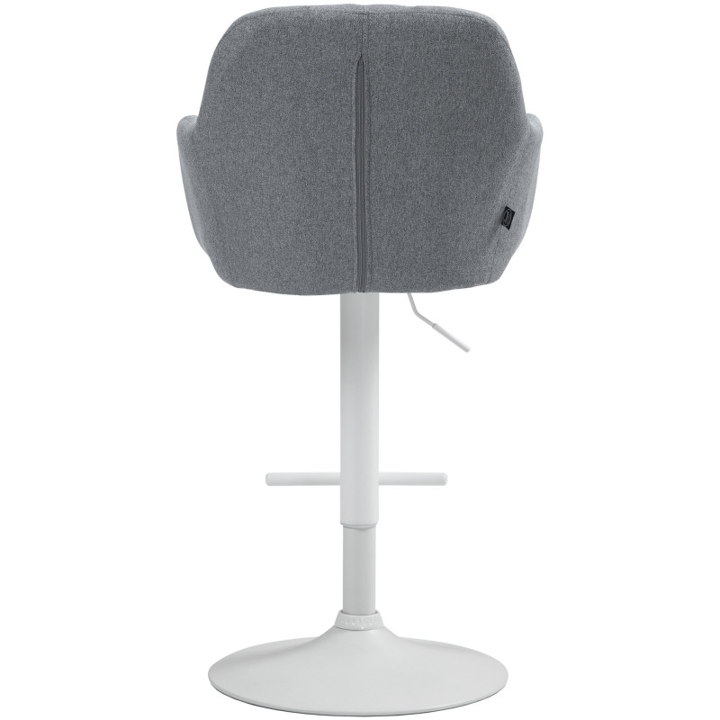 Tabouret de bar Natoma, tissu, blanc/gris