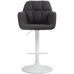 Tabouret de bar Natoma, tissu, blanc/noir