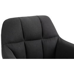 Tabouret de bar Natoma, tissu, blanc/noir