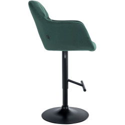 Tabouret de bar Natoma en velours, noir/vert