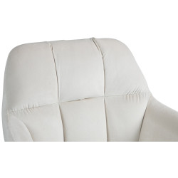 Tabouret de bar Natoma en velours, chromé, crème