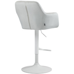Tabouret de bar Natoma en velours, blanc/crème