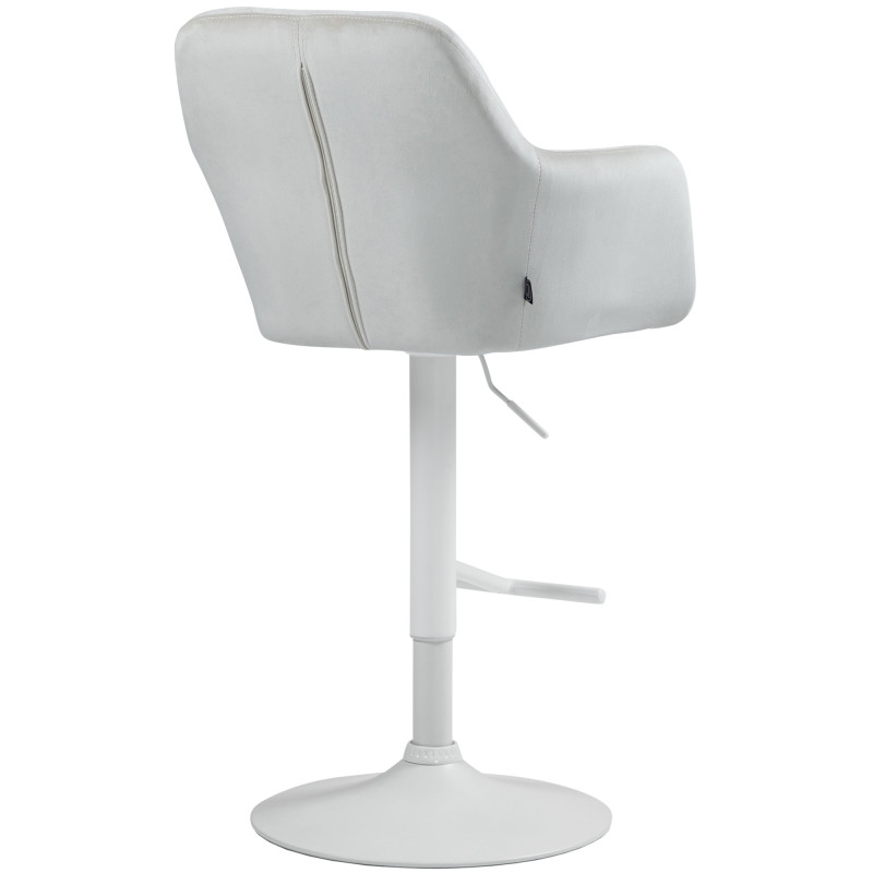 Tabouret de bar Natoma en velours, blanc/crème