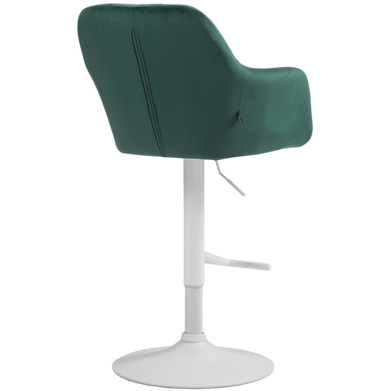 Tabouret de bar Natoma en velours, blanc/vert