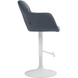 Tabouret de bar Natoma en velours blanc gris foncé