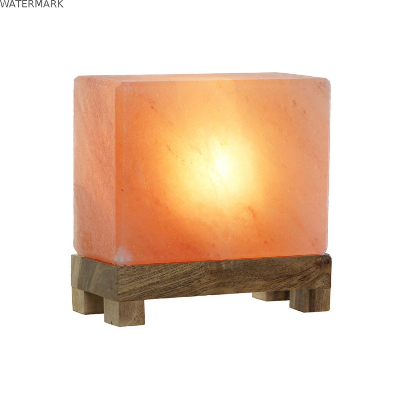 Lampe de bureau DKD Home Decor Marron Rose Sel Acacia 15 W 220 V 17 x 7 x 16 cm