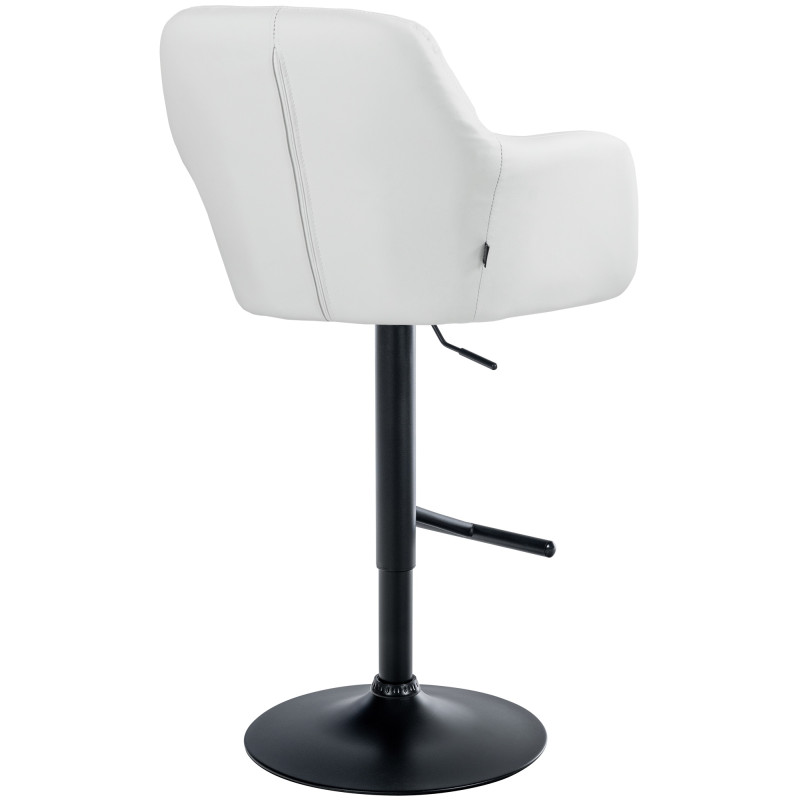 Tabouret de bar Natoma, similicuir, noir et blanc