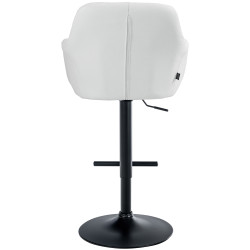 Tabouret de bar Natoma, similicuir, noir et blanc