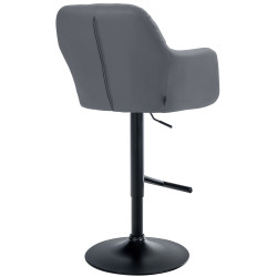 Tabouret de bar Natoma, similicuir, noir/gris