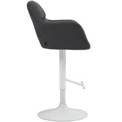 Tabouret de bar Natoma, similicuir, blanc/noir