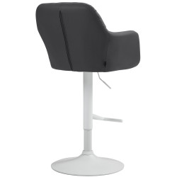 Tabouret de bar Natoma, similicuir, blanc/noir