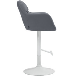 Tabouret de bar Natoma, similicuir, blanc/gris
