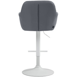 Tabouret de bar Natoma, similicuir, blanc/gris