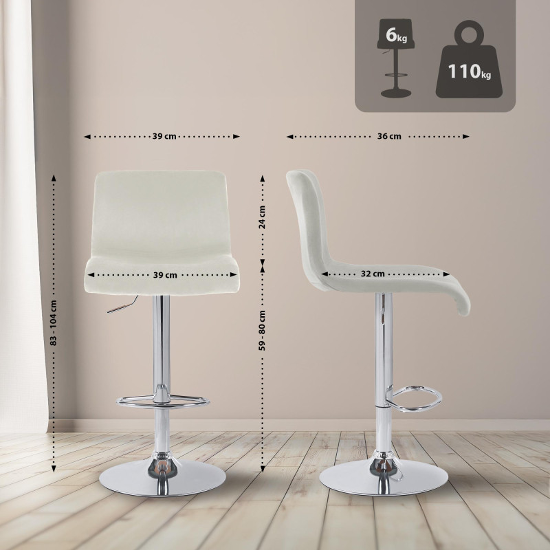 Tabouret de bar Hoover Velvet C crème