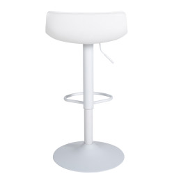 Lot de 2 tabourets de bar Aveiro, similicuir, blancs