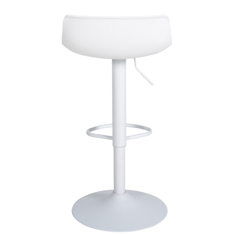 Lot de 2 tabourets de bar Aveiro, similicuir, blancs