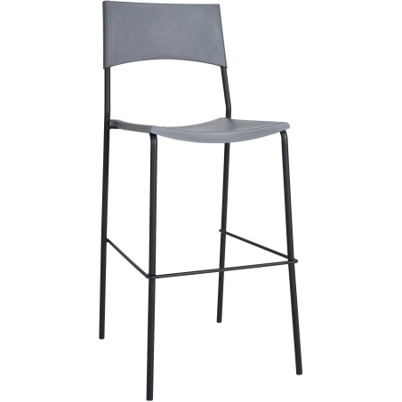Tabouret de bar Genoa, noir et gris
