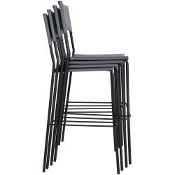 Tabouret de bar Genoa, noir et gris