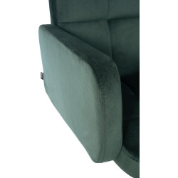 Tabouret de bar Los Angeles, velours, blanc/vert foncé