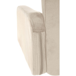 Tabouret de bar Los Angeles en velours, chromé, crème