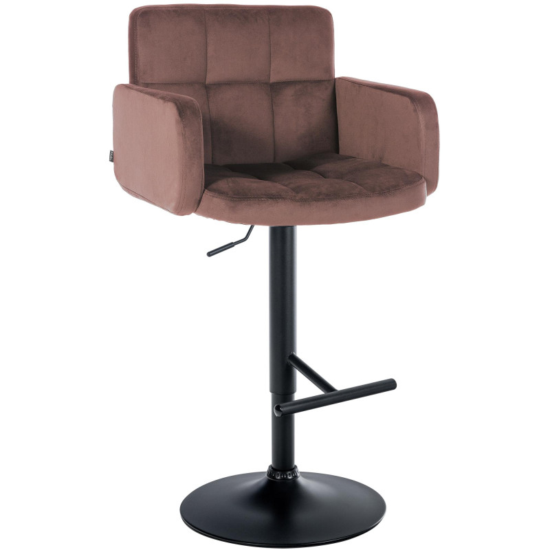 Banqueta de bar Los Angeles em veludo, preta e marrom