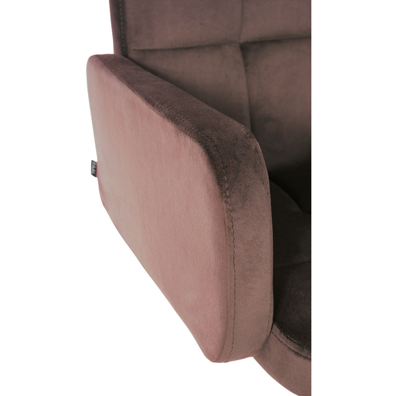 Tabouret de bar en velours Los Angeles, marron chromé