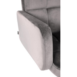 Tabouret de bar en velours Los Angeles, blanc/gris