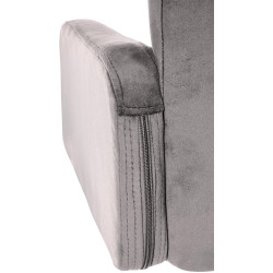 Tabouret de bar en velours Los Angeles, blanc/gris